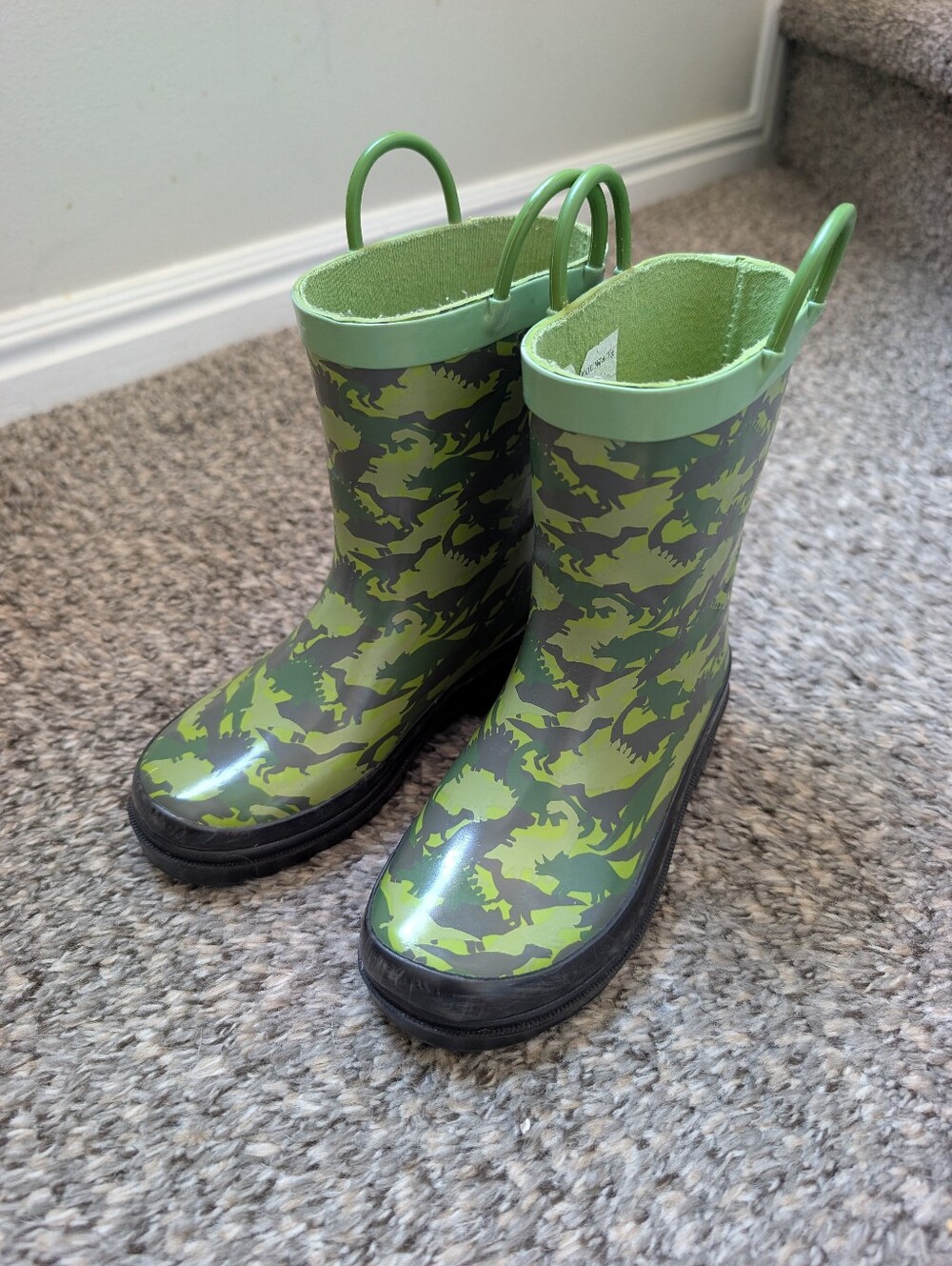 Blue Mountain Kids Dinosaur Camo Rain Boots Size 11 12 Dino Wellies
